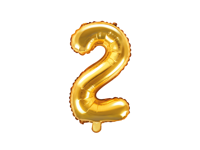FB10M-2-019_01_S.jpg Balons cipars ''2'', 35cm, zelta - Image 1