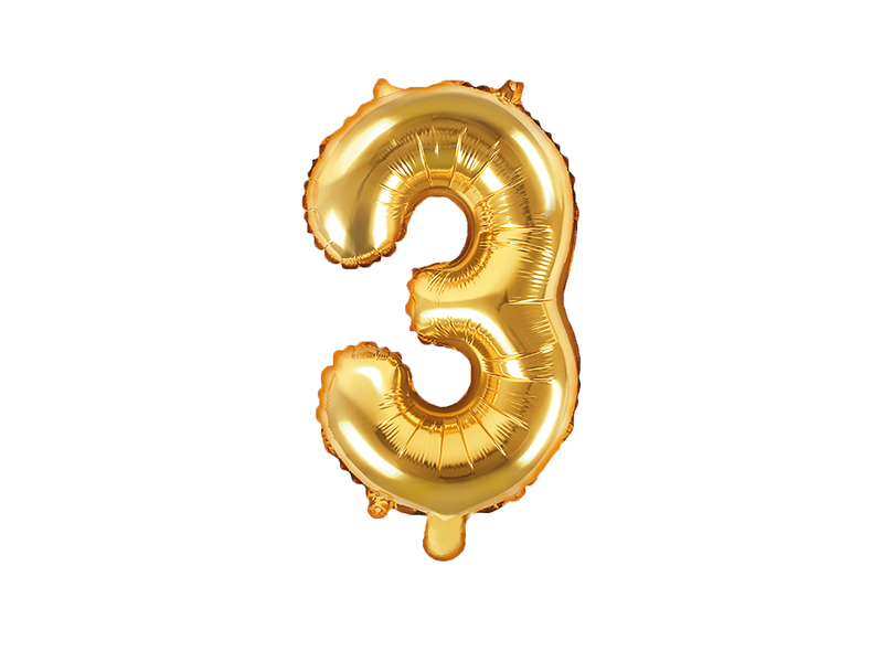 FB10M-3-019_01_S.jpg Balons cipars ''3'', 35cm, zelta - Image 1