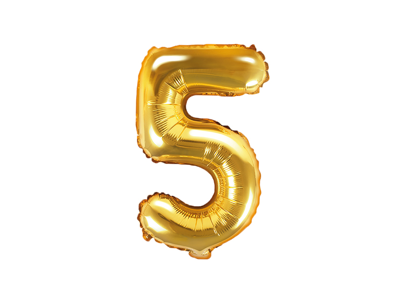 FB10M-5-019_01_S.jpg Balons cipars ''5'', 35cm, zelta - Image 1