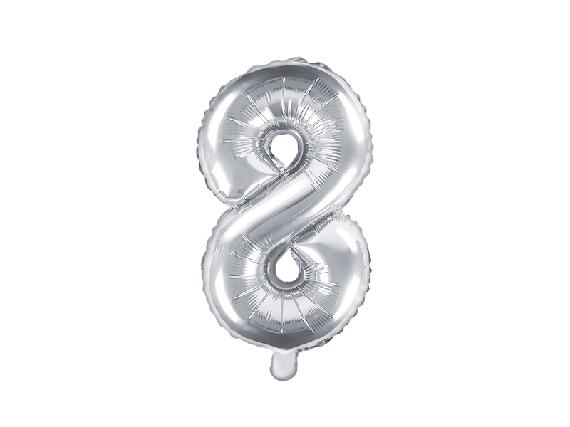 FB10M-8-018_01_S.jpg Balons cipars ''8'', 35cm, sudraba - Image 1