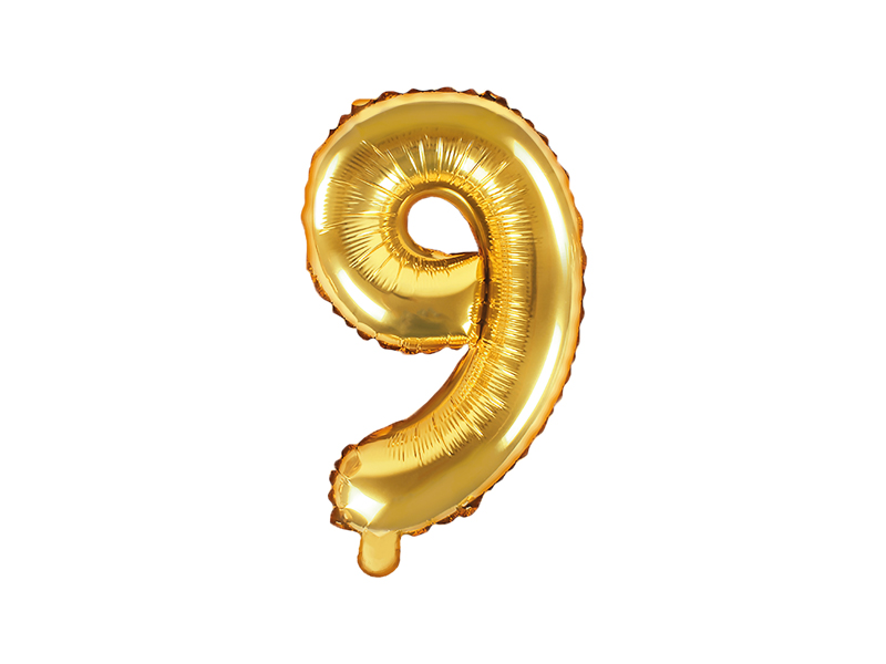 FB10M-9-019_01_S.jpg Balons cipars ''9'', 35cm, zelta - Image 1