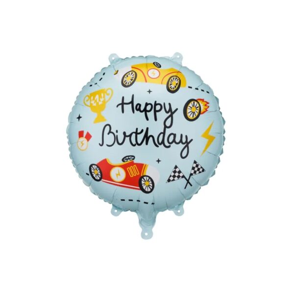 Folija balons Happy Birthday Cars