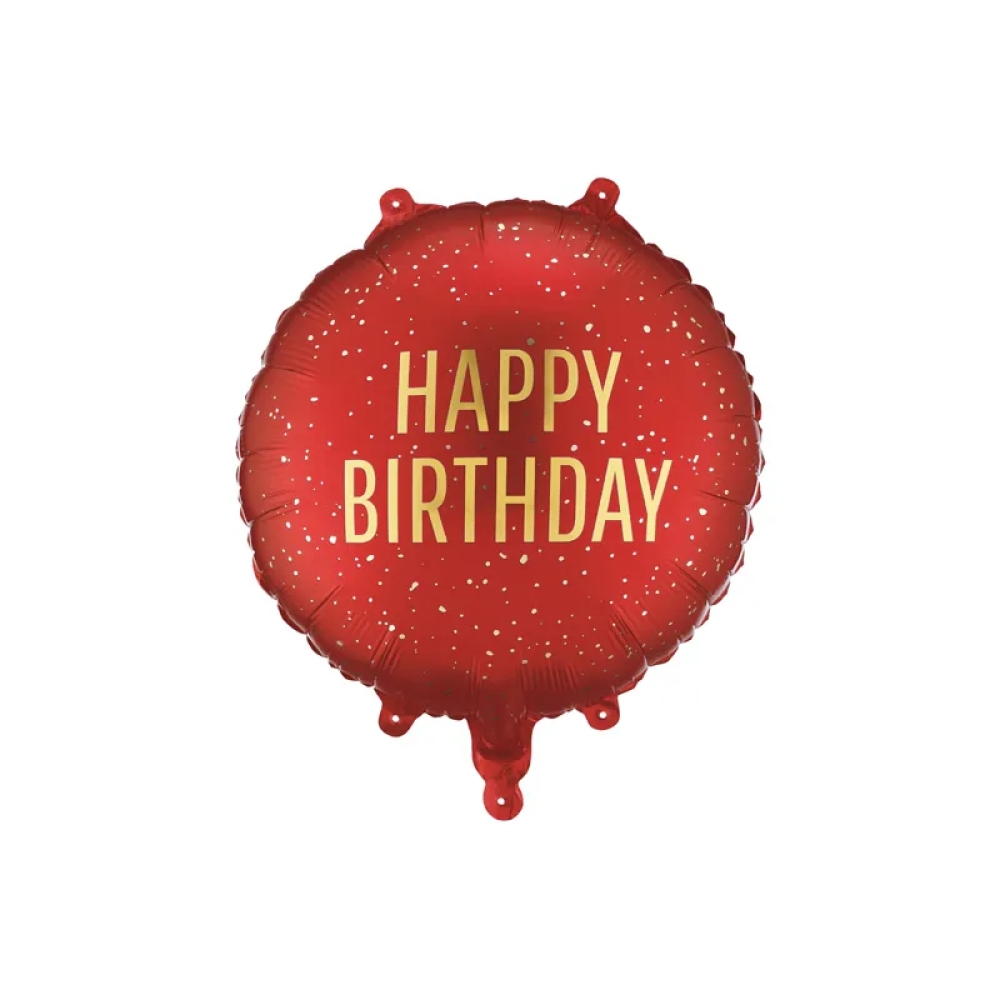 big_FB353-007C_01_S_1000x1000.jpg Folija balons Happy Birthday, 35x35 cm, sarkans - Image 1