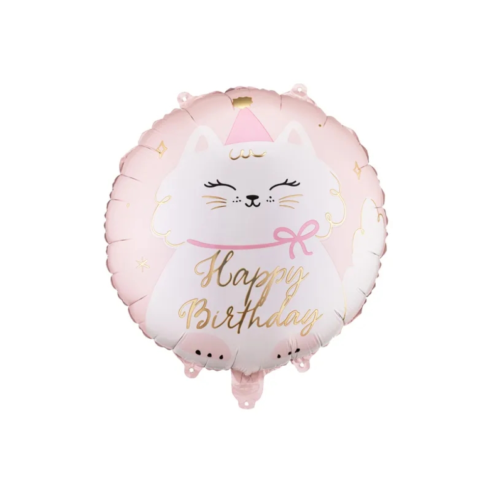 big_FB361_01_S_1000x1000.jpg Folija balons Happy Birthday Kitty, 35x35 cm - Image 1