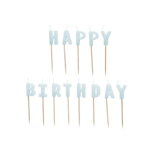 Svecīte Happy Birthday 2.5 cm zila