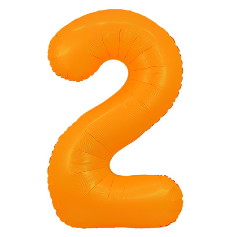 eng_pm_Foil-Balloon-Number-2-Orange-Neon-100cm-6114_2_1000x1000.jpg Balons Cipars "2", 100 cm, orange neon - Image 1