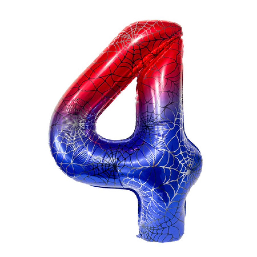 eng_pm_Foil-Balloon-Number-4-Spider-Red-Blue-100cm-6173_2_1000x1000.jpg Balons Cipars "4", 100 cm, red blue - Image 1