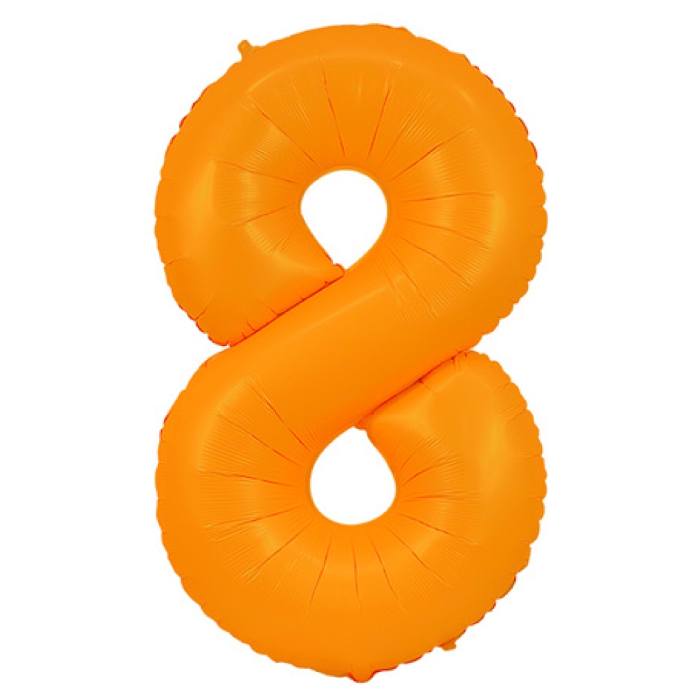 eng_pm_Foil-Balloon-Number-8-Orange-Neon-100cm-6120_3_1000x1000.jpg Balons Cipars "8", 100 cm, orange neon - Image 1