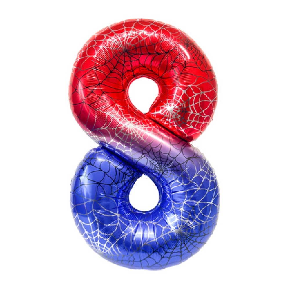 eng_pm_Foil-Balloon-Number-8-Spider-Red-Blue-100cm-6169_2_1000x1000.jpg Balons Cipars "8", 100 cm, red blue - Image 1