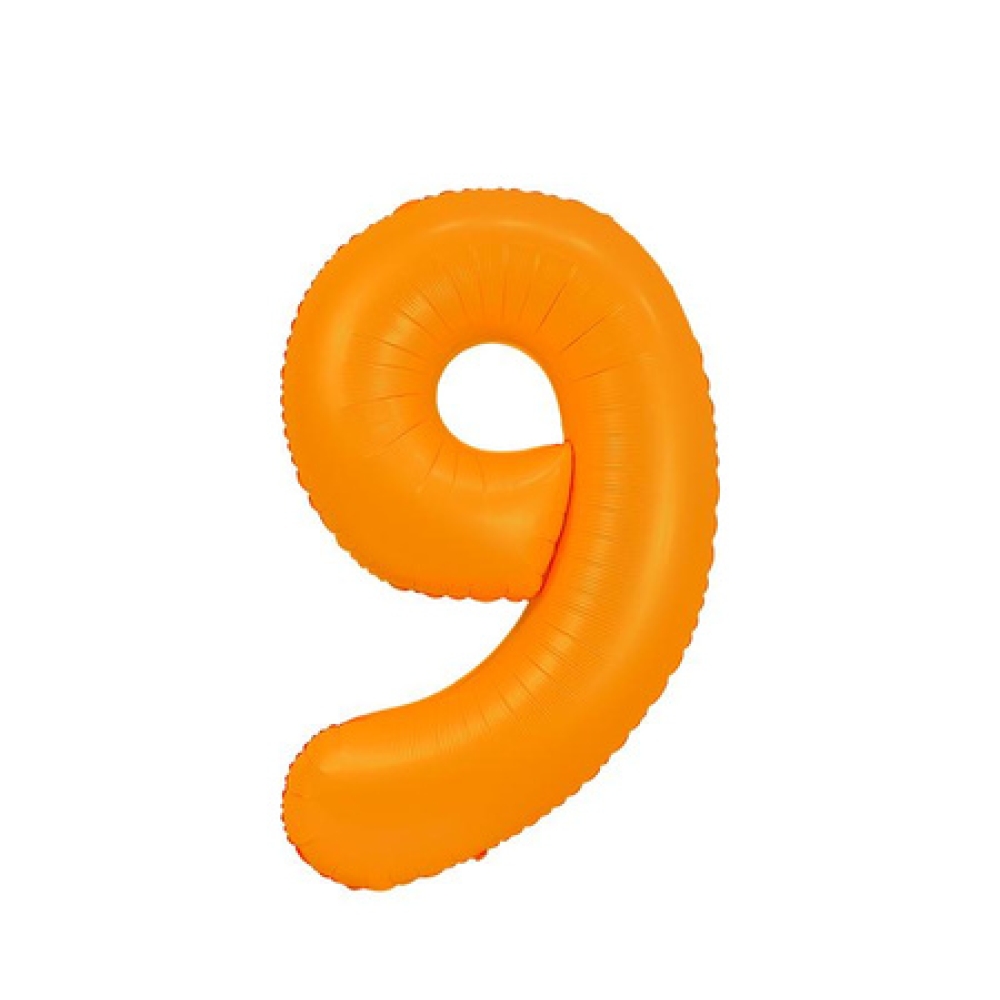 eng_pm_Foil-Balloon-Number-9-Orange-Neon-100cm-6121_2_1000x1000.jpg Balons Cipars "9", 100 cm, orange neon - Image 1