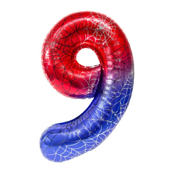 Balons Cipars "9", 100 cm, red blue