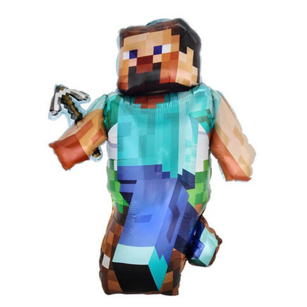 eng_pm_Minecraft-Pixels-Foil-Balloon-68cm-85cm-5274_1_1000x1000.jpg Balons Minecraft (Steve), 85 cm - Image 1